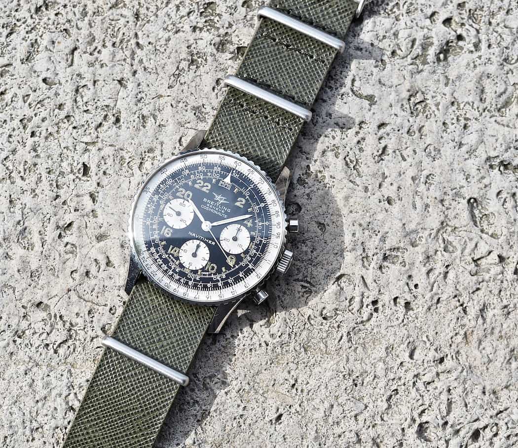 With its big signed crown, winding the modified Venus 178 in the Breitling 809 Cosmonaute is a pleasure