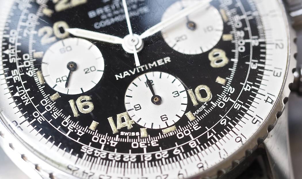 Enjoy a look at the puffy, clean lume on this Breitling 809 Cosmonaute