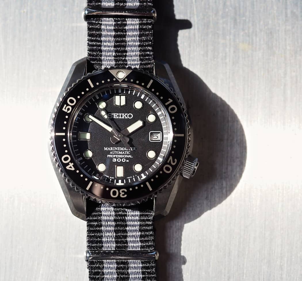 The Seiko MM300 features a big protruding screw-down crown - it's easy to grab