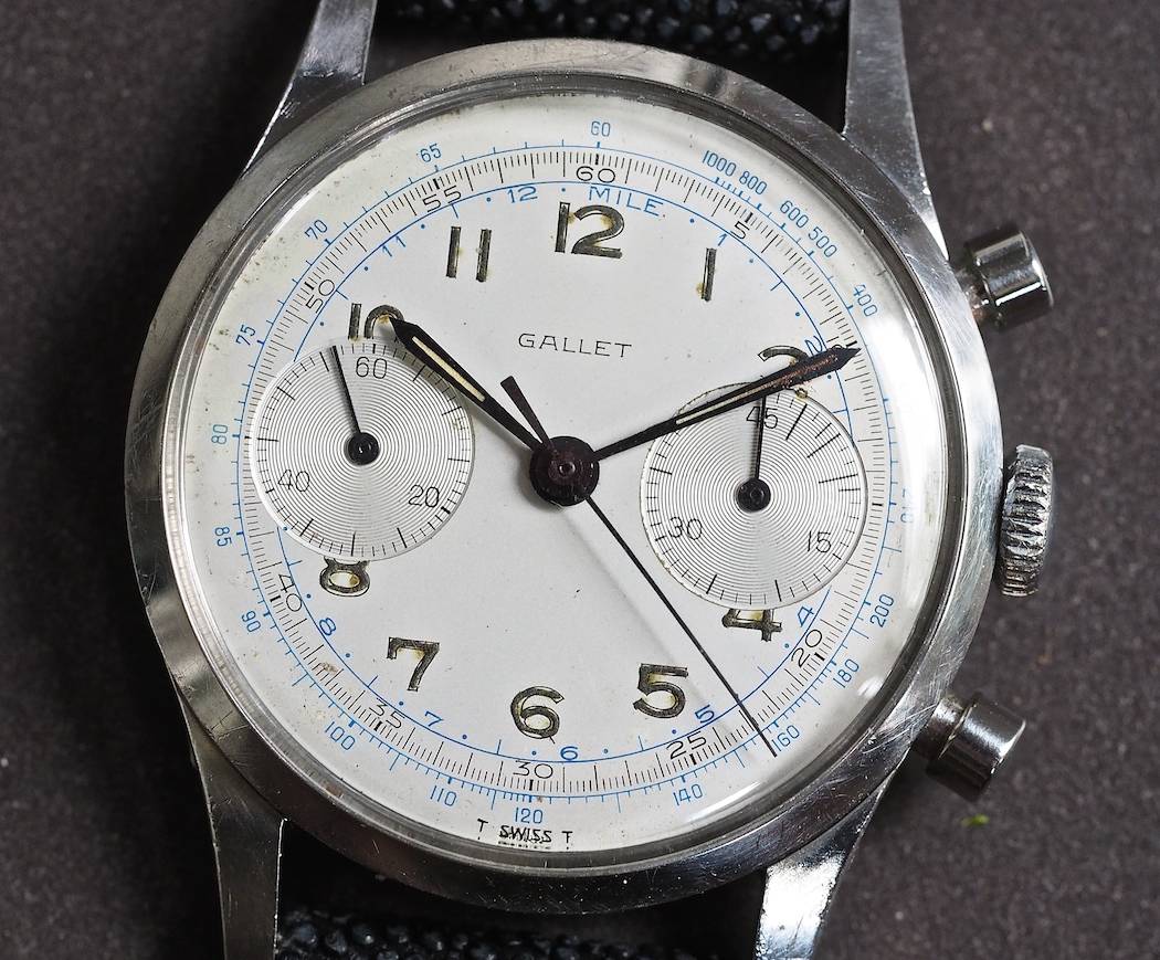 Gallet Multichron 45 dial close up