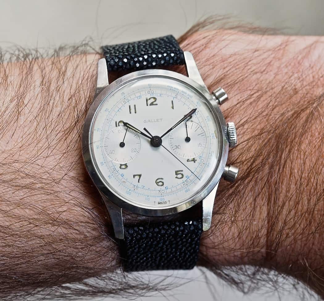 Gallet Multichron 45 on the wrist