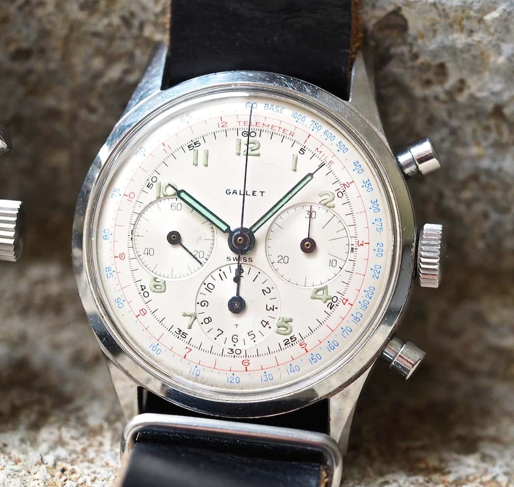 The Gallet Multichron 12 with an EP40 movement - note how the sub registers float inside of the minutes track