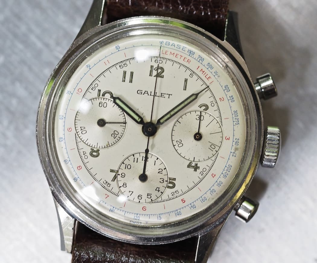 Note the radial sub registers on the Gallet Multichron 12