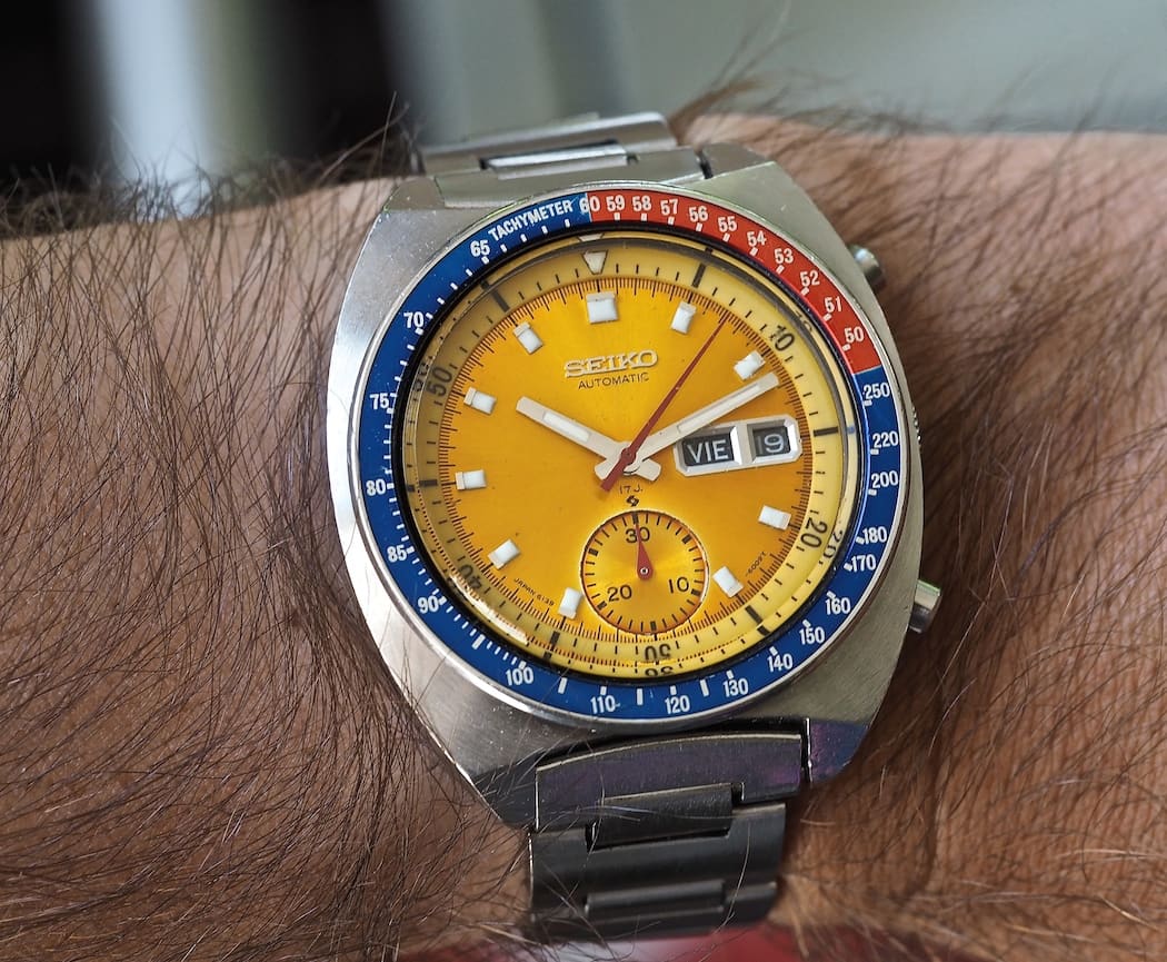 The Seiko 6139 Pogue on the wrist