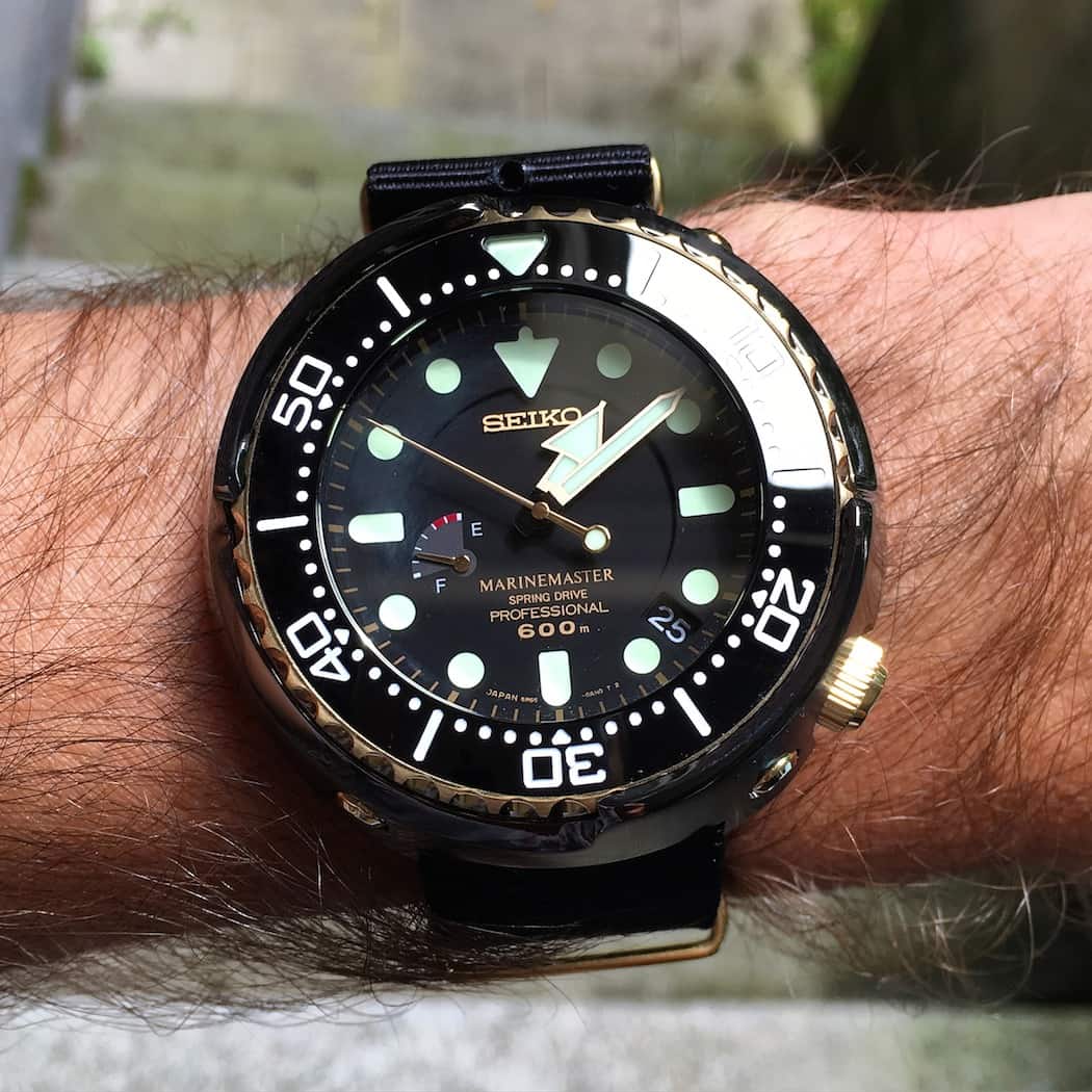The Seiko Spring Drive Tuna on the wrist - it's actually not that mammoth