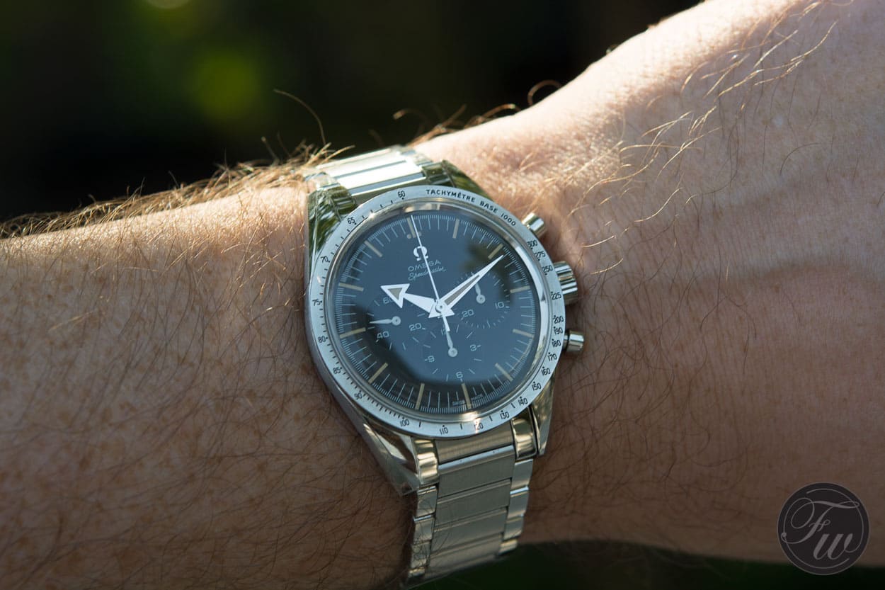 omega speedmaster 57 on wrist