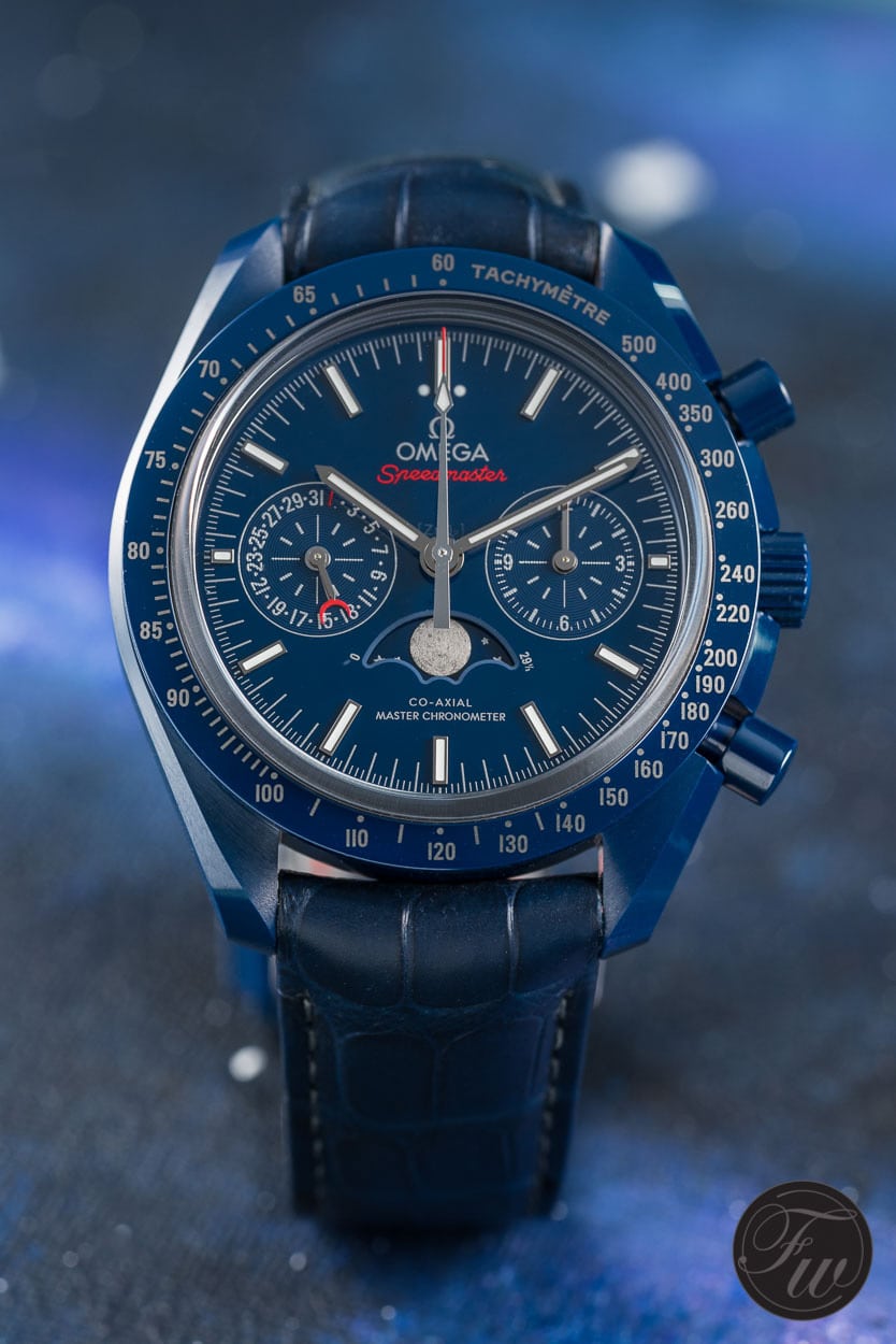 omega moon watch blue