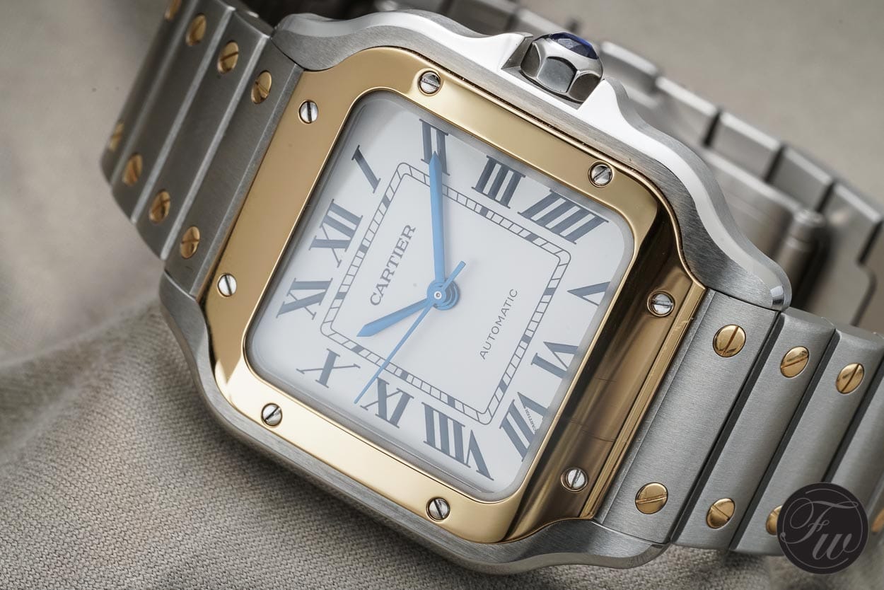 cartier santos two tone watch