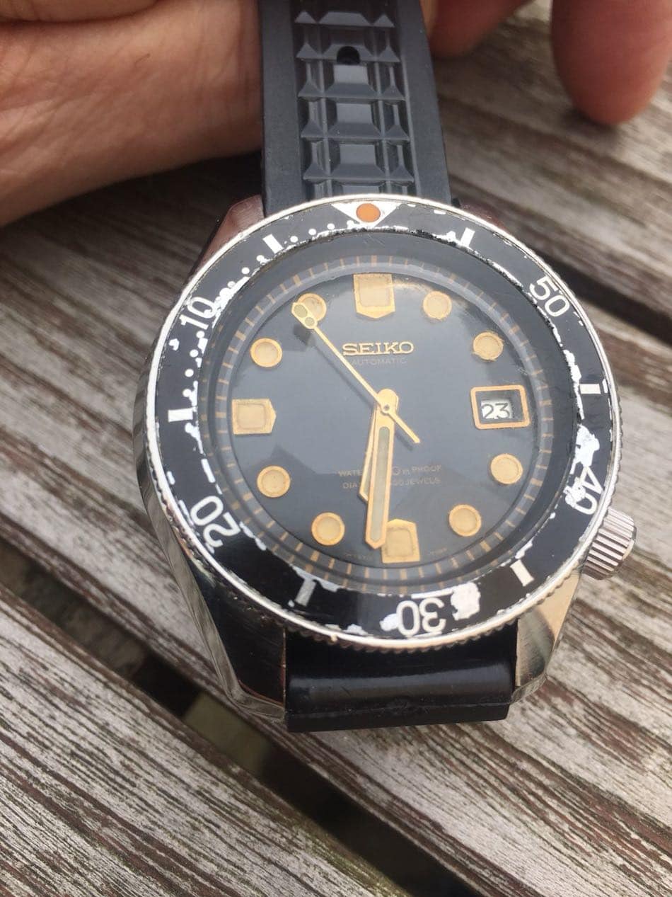 A well-worn Seiko 6215 (photo courtesy of collector Patrick Tacq)