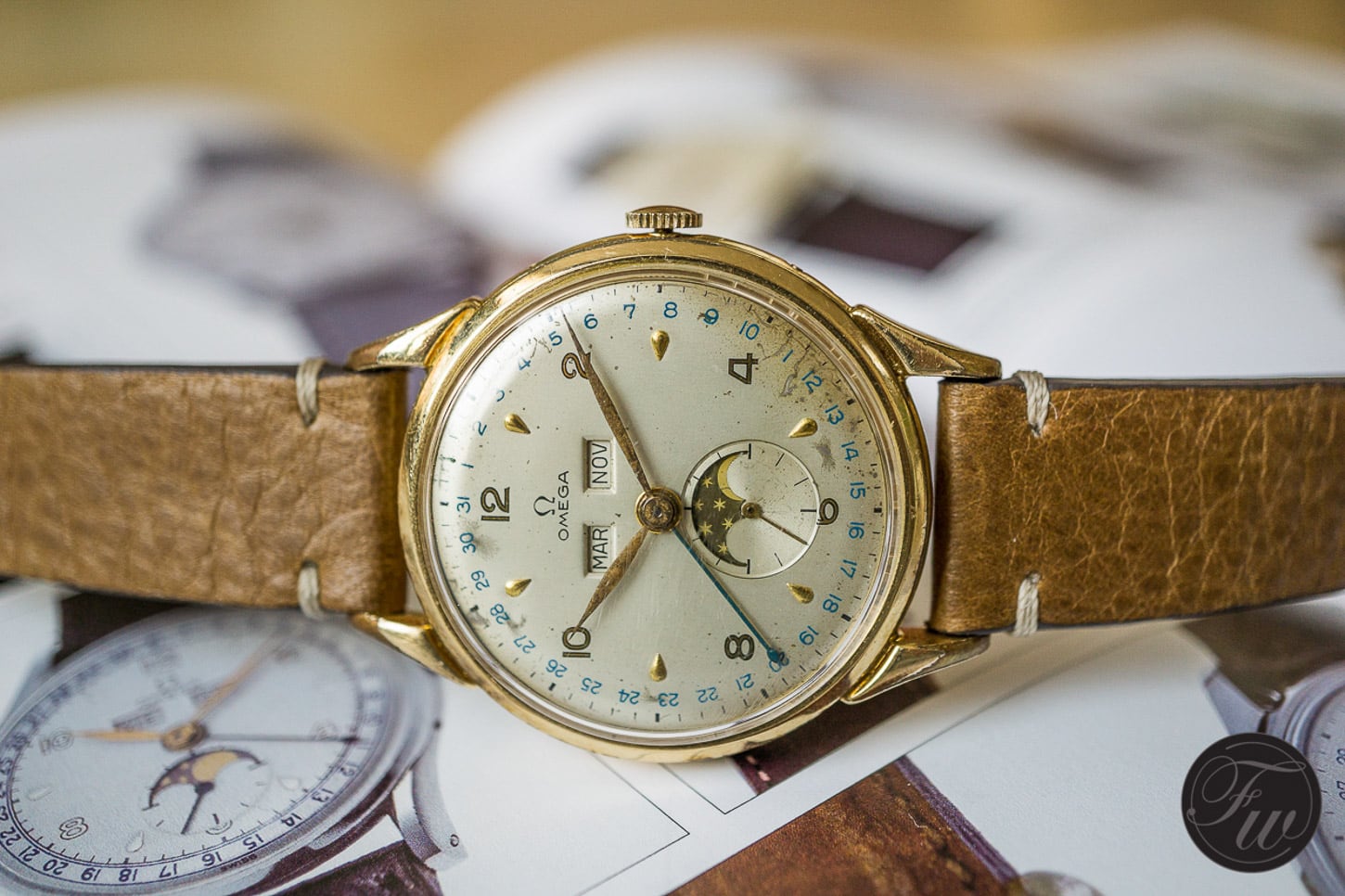 omega cosmic moonphase annual calendar gold